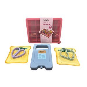 CWC Cook With Color Snack Box with Picks, EMBARK Ice Block, & 2 Sandwich Cutters
